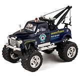 Blue 1953 Chevy Off-Road Wrecker Die Cast Tow Truck Toy with Monster Wheels by Kinsmart
