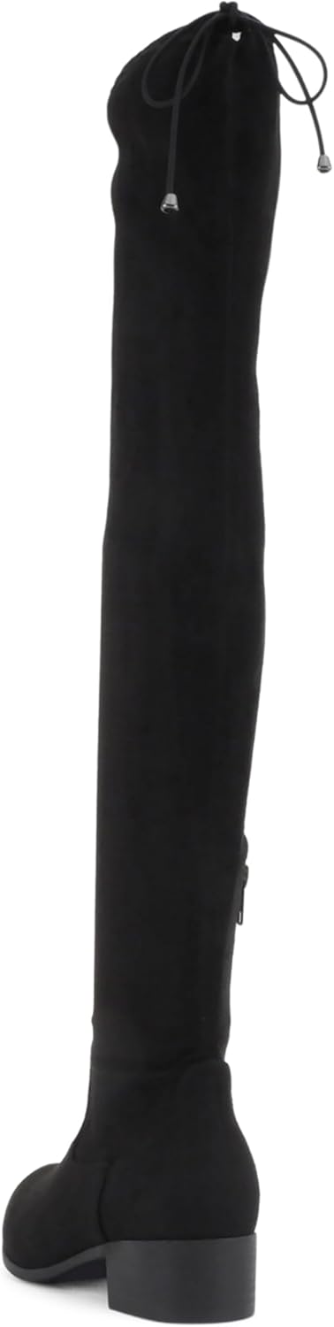 Soda Luna ~ Women Round Toe Drawstring Low Heel Over the Knee Boots