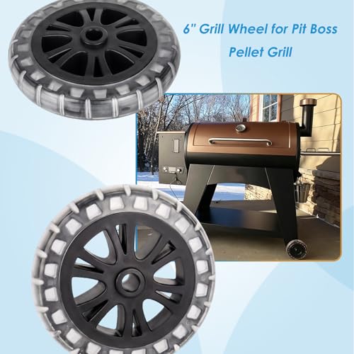 Image of 6 inch Grill Wheels for Pit Boss Pellet Austin XL, 700FB1, Pro Series, 440FB1