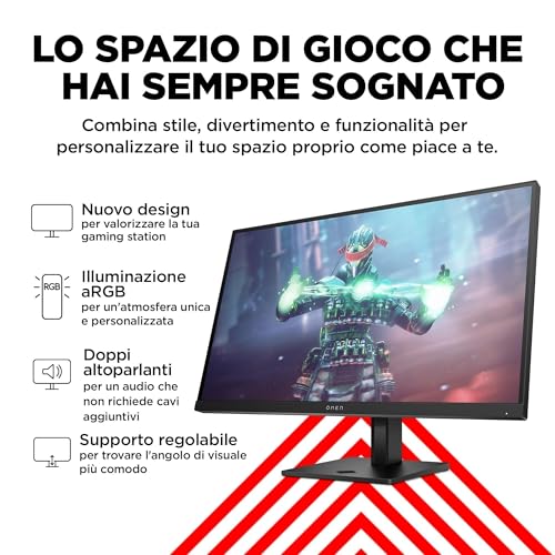 OMEN 27k Monitor da 27 Pollici, Pannello IPS da 16:9 UHD da 144 Hz, 5 ms, Display HDR 400, Antiriflesso, 400 Nits, AMD FreeSync, VESA 100x100 mm, HDMI 2.0, DisplayPort, Nero - Monitor - Immagine 5