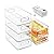 Stackable Refrigerator Organizer Bins, 6 Pack Clear Kitchen Organizer Container Bins with Handles and 20 PCS Plastic Bags for Pantry, Cabinets, Shelves, Drawer, Freezer - Food Safe, BPA Free 10"L