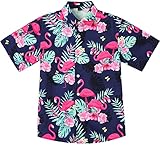Haydendear Little & Big Boys Button Down Hawaiian Shirts Short Sleeve Tropical Aloha Dress Shirt Tops for Kids Toddlers 3-14T
