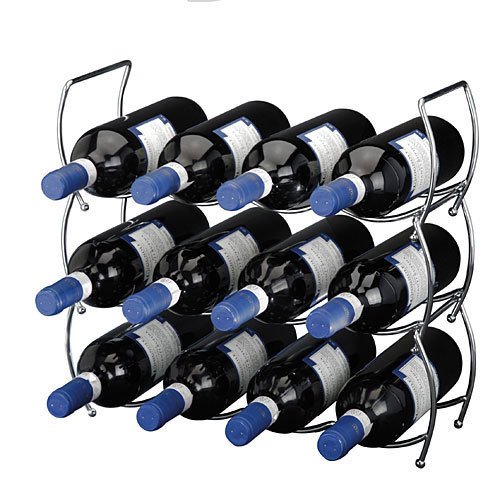 zeitzone WEINREGAL FLASCHENREGAL Chrom STAPELBAR Set FÜR 12 FL.