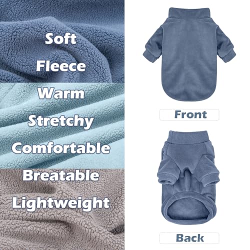 GYALAPERI Dog Sweater, 3 Pack Dog Sweaters for Small Dogs Girl Boy, Ultra Soft Warm Puppy Clothes Dog Coat for Winter (Gray+Azure+Navy, Medium) - Image 4