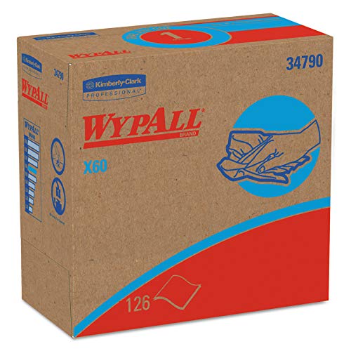 Wypall X60 Reusable Cloths (34790) in Convenient Pop-Up Box, White, 10 Boxes /