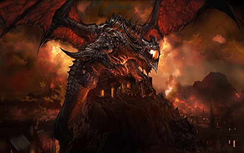 WoW World of Warcraft – Photo 18 x 15 haute qualité – Deathwing Drago Cataclysm – Photo Rara de collection