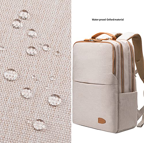 Nobleman Backpack For Women And Man,Waterproof Travel Work Backpack, 15.6 Inch Laptop Backpack, Daypack, With Usb (Beige Plus) #TOP6