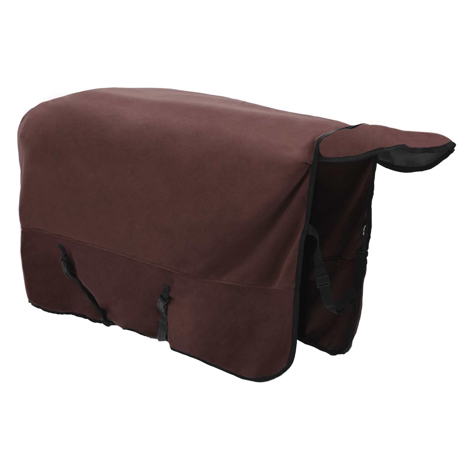 vidaXL Manta de caballo de poliéster marrón oscuro, moderna, ecuestre, funda extraíble para caballo, capa cálida, funcional, elegante accesorio para exteriores