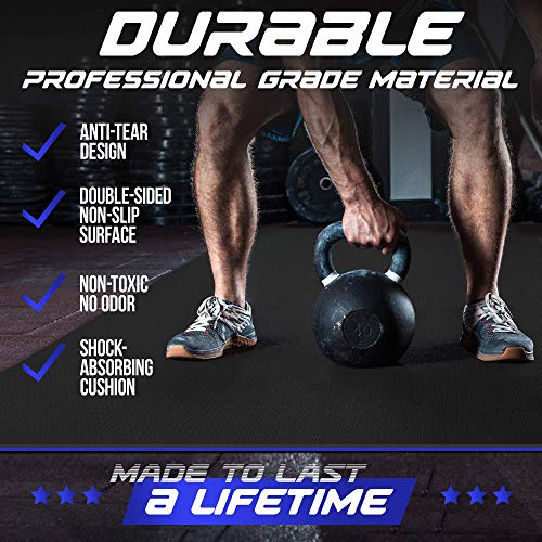 Sensu Large Exercise Mat – 6’ X 4’ X 8.5Mm Extra Thick Workout Mats For Home Gym Flooring - Perfect For Jump Rope, Weights, Cardio And Fitness– Durable High Density Non-Slip Workout Mat- Shoe Friendly #TOP5