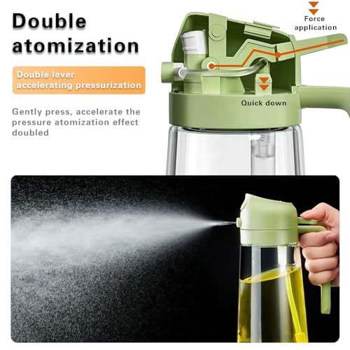 Image of 2 in 1 Oil Sprayer, Oil Sprayer for Kitchen Cooking, 470ml Oil Spray Bottle for Home