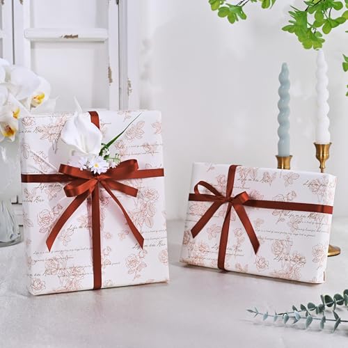 Image of Double Face Rust Satin Ribbon 1 /2 inch X 50 Yards Polyester Rust Ribbon for Gift Wrapping Very Suitable for Weddings Party Invitation Decorations and More