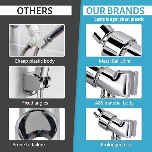 Fixation universelle de douche avec flexible inox 150cm et support réglable argenté - 3