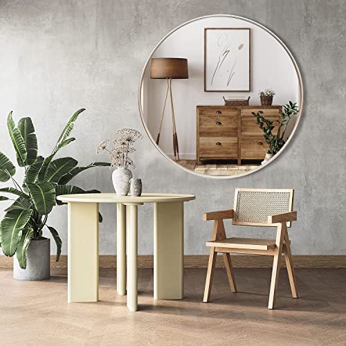 Kileli Round Mirror 30" Wall Mirror For Bathroom,Circle Mirror Metal Frame Wall Mirror, Wall- Mounted Mirror For Wall, Living Room, Bedroom, Vanity, Entryway, Hallway Hanging Decorative #TOP5