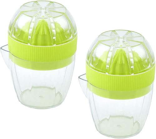 UPKOCH Exprimidor manual de cítricos, 2 piezas, exprimidor de limón portátil, fabricante de jugo de frutas pequeño para cocina, fácil de limpiar,