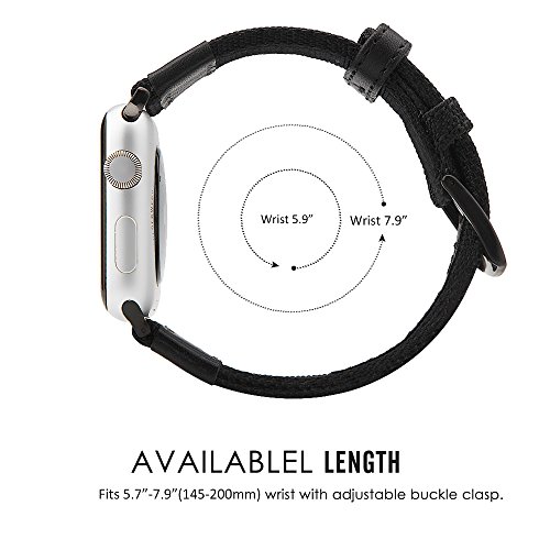Maxjoy Compatible With Apple Watch Band, 42Mm 44Mm 45Mm 49Mm Nylon Strap Replacement Bands With Metal Clasp Compatible With Apple Iwatch Ultra Se Series 8 7 6 5 4 3 2 1 Sport & Edition, Black #TOP4