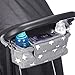 Kinderwagen Organizer, Buggy Organizer mit wasserfestem Regenschutz & 2 Kinderwagen Clips. Grau - weiße Sterne. BTR