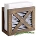 Autumn Alley Barn Door Rustic Napkin Holder | Warm Brown Wood and Galvanized Corrugated Metal Add Farmhouse Charm to your Table Top (Galvanized)