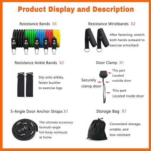 Resistance Bands Set with Door Anchor