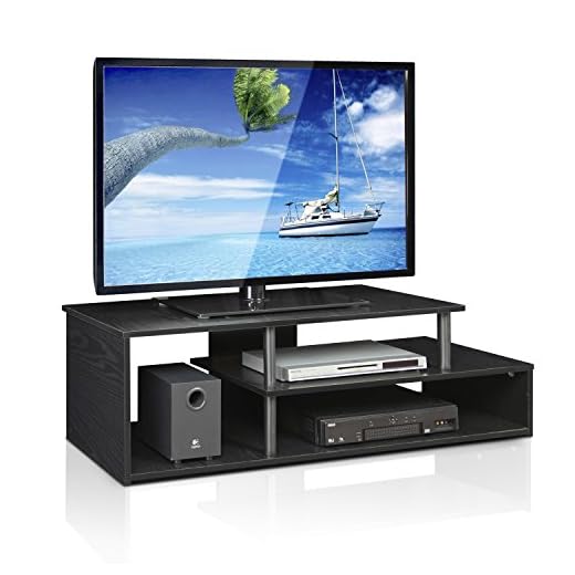 Furinno TV-hylla med olika hyllytor, trä, svart trä, 37,08 x 37,08 x 38,1 cm