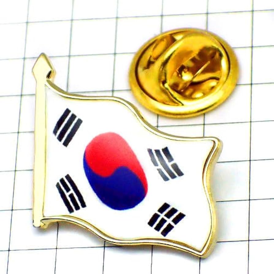 バッジ　韓国　国旗　KOREA バッジ韓国国旗KOREA