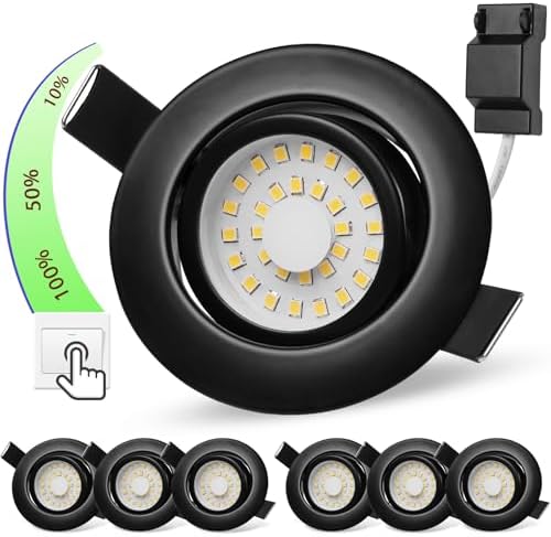 Spot LED Encastrable Dimmable 5W Noir Spot LED Extra Plat Spots d...