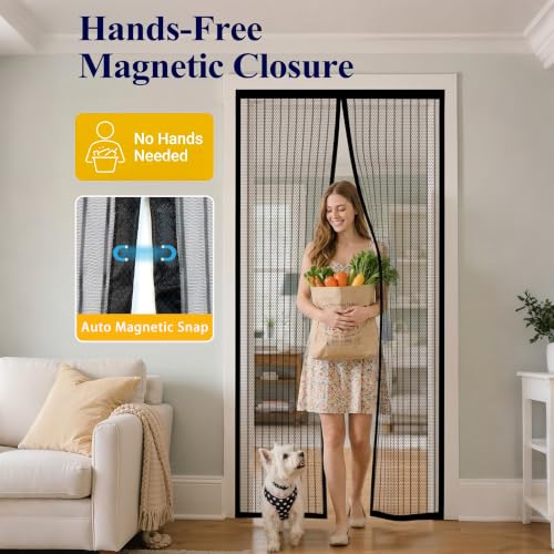 Magnetic Screen Door 38" x 83", Self-Sealing Mesh for Front & Patio Doors - image 6