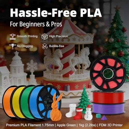 Image of Kingroon PLA Filament 1.75mm 3D Printer Filament Bright Green Pla Filament 1kg Filament Dimensional Accuracy + /- 0.02mm, Fit Most FDM Printer,Green Apple