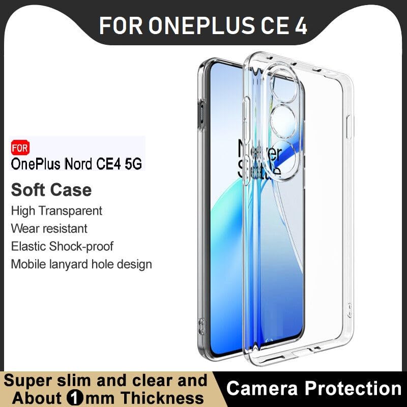 Image of Case Creation Brand -Plastic Mobile Cover For Oneplus Nord Ce4 (Soft & Flexible Back Case),Transparent