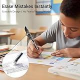 Cumilo 8 Pcs Erasable Pens – Black 0.7 mm Gel Ink Friction Pens with Eraser Tips for Kids & Adults, Ideal for School, Work, Paperwork & Back-to-School Supplies - Image 6