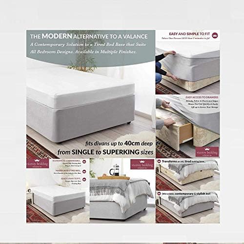 Bed Wrap FAUX SUEDE Divan Bed Base Wrap COVER Alternative to Traditional Valance Sheet Fully Elasticated Skirt Easy To Fit - Wraps Itself Around The Base of Bed Frame (Beige, 4ft Small Double)