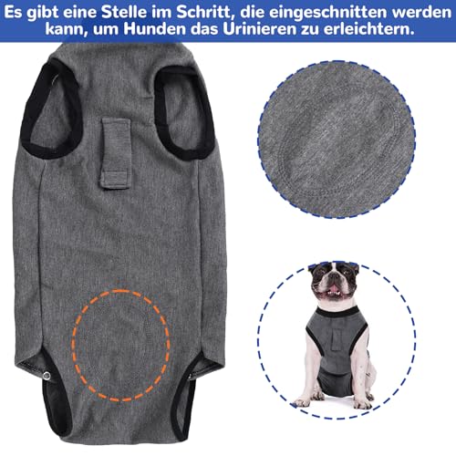 Hundebody Nach Op, Atmungsaktiv Wundschutzanzüge für Hunde,Hund Kastration Hündin Rüde Body für Hunde Nach Op,Erholungsanzug Hunde Mit Klettverschluss,Hunde Einteiler für Hunde Kegel-Alternativen
