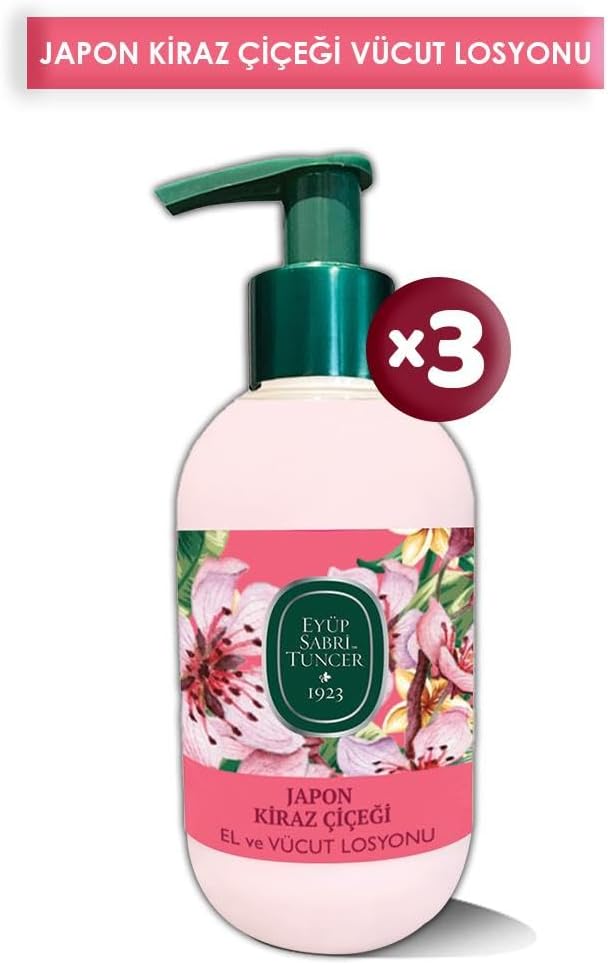 Eyüp Sabri Tuncer Japon Kiraz Çiçeği El ve Vücut Losyonu 280 ml x 3