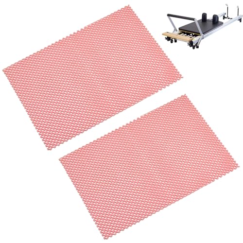 HAOBIN 2 piezas Alfombrilla antideslizante Pilates para máquina Pilates Reformer Alfombrilla antideslizante Pilate Unisex, Fitness, alfombrilla con asas Entrenamiento de fuerza (rosa)