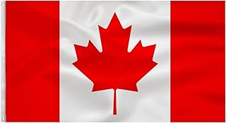 Canada flag Canadian Flag 3x5 ft - Outdoor Indoor Durable Maple Leaf with Vivid Color Thick Polyester Brass Grommets Decorations