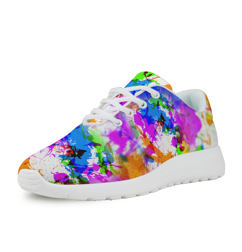 Paint Splatter Neon Shoes for Women Men Trail Running Casual Fashion Sneakers Slip-on Tennis Shoes