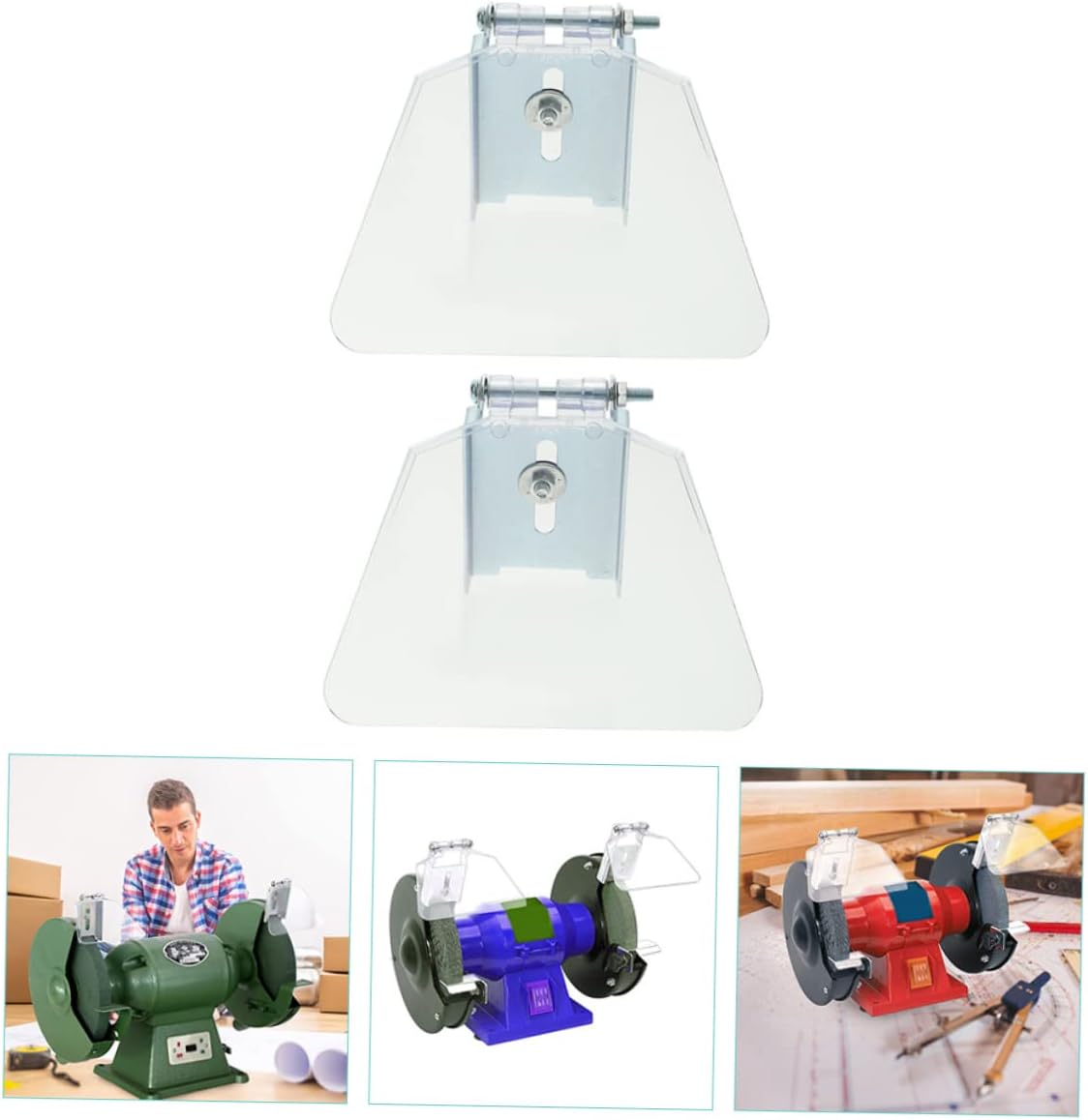 6pcs Bench Grinder Eye Shield Safety Guard Kit Sturdy Construction Fit for Bench Grinders Includes Assembly Screws