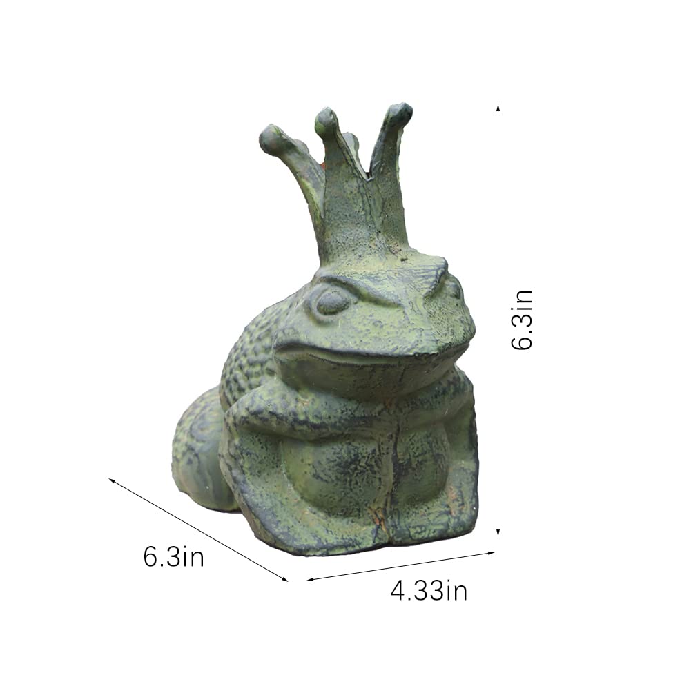WAYUTO Żeliwna żaba statuetka siedząca żaba figurka żaba rzeźba figurka żaba odbojnik żaba ozdoba do ogrodu, podwórza, patio, trawnika i stawu dekoracja