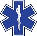 Star of Life 4"x4" Sticker Decal Vinyl Blue Medical EMS EMT Paramedic