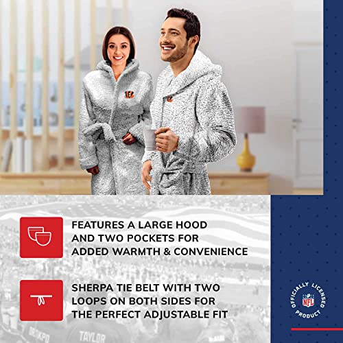 Northwest NFL unisex Nfl Plush Hooded Robe With Pockets - 100% Polyeste3