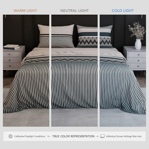 Image of BLISSHOME SoftTouch 150TC Cotton King Size Printed Bedsheet with 2 Pillow Covers for Double Bed, Silky Smooth Bedding Set, Breathable, Easy Maintain, Geometric Pattern - Light Green(228cm X 274cm)