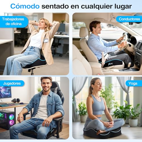 Cojin Silla Oficina antideslizante de espuma viscoelástica ergonómico 7
