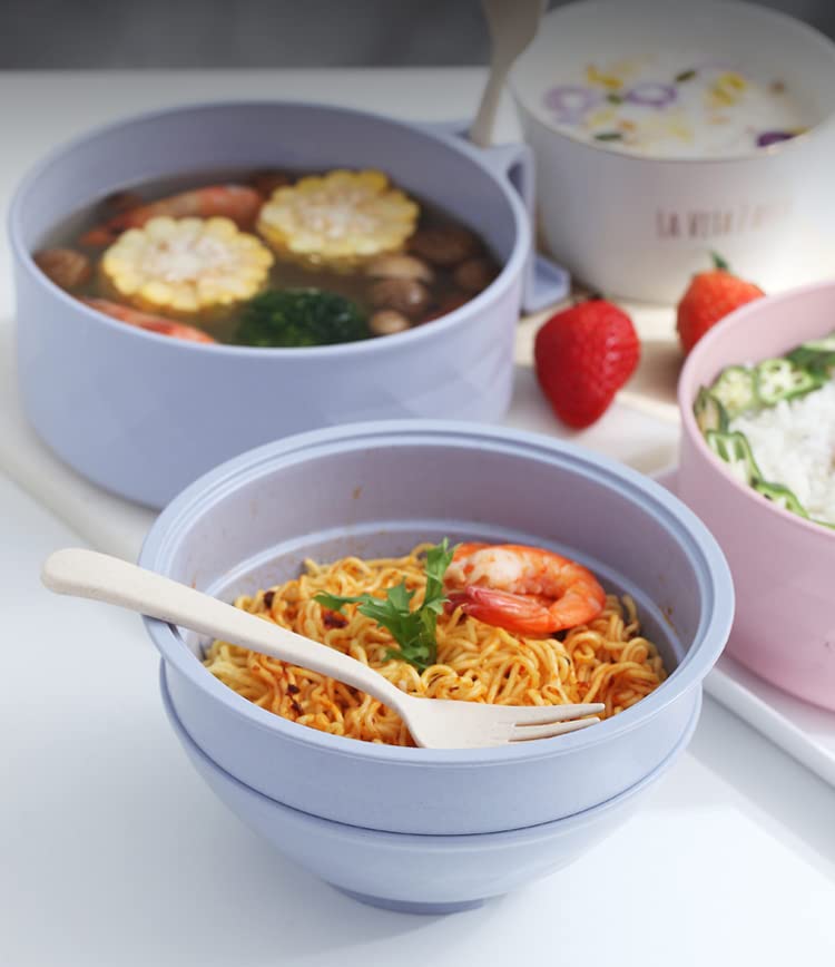 Ramen Cooker Ramen Bowl Set with Chopsticks 33oz Microwave Noodle Bowl Black - Picture 18 of 27