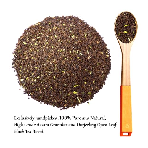 Image of INDIAN SPLENDOR Bollywood Breakfast | Exclusively Handpicked | Premium Blend of ASSAM Granular & DARJEELING Open Black Tea Leaves - 50g (25 Cups).