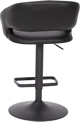 Miniatura 76 de Flash Furniture Erik Taburete de bar contemporáneo de altura ajustable con reposapiés y respaldo medio redondeado, taburete tapizado de altura de