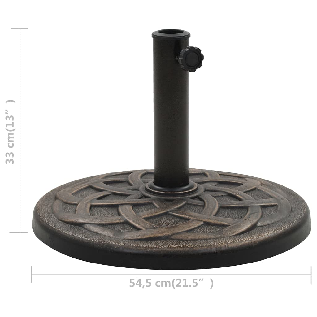 vidaXL Podstawa pod parasol ogrodowy, okrągła, żywica, 19 kg, brąz