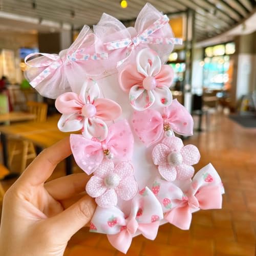 BEPSYOM 10 Stück Haarspange für Hunde und Katzen Haaraccessoires Zubehör, Haarnadel mit Schleife für Haustiere Niedlicher Welpen-Haarschmuck für Teddy-Pudel-Bichons