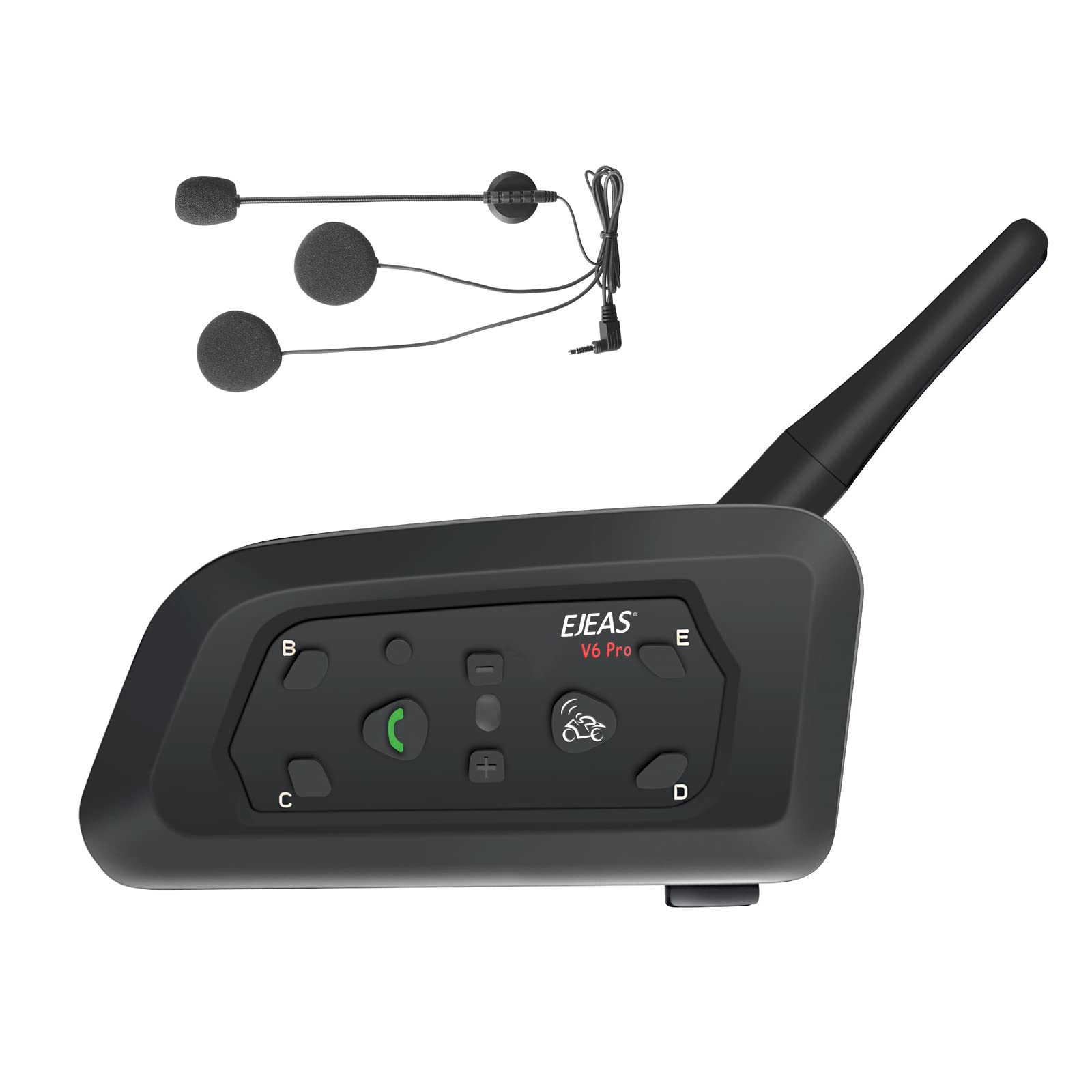 MIMIRACLE V6 Pro Motorcycle Helmet Bluetooth Headset, Up to 6 Riders 2-Way 1200M IP65 Waterproof Wireless Motorbike Communication System for Dirt Bike/ATV/Off Road