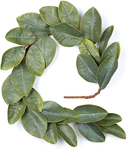 Natural Looking Williamsburg Magnolia Leaf Garland for Home Decor, Wedding and Holiday Decorating | Realistic Artificial Magnolia Greenery Garland