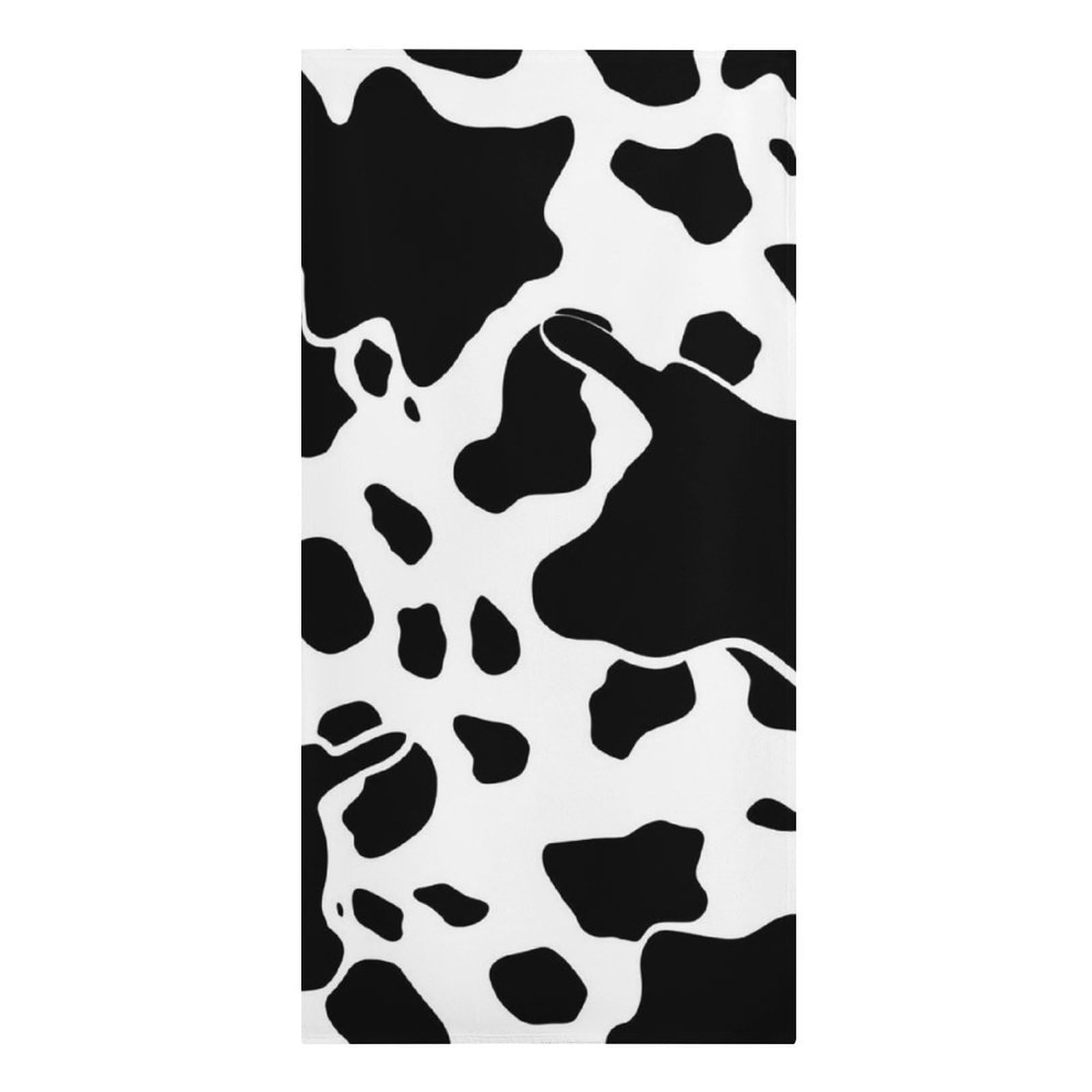 QMNLKH Black and White Cow Print Beach Towel for Women, Large Microfiber Pool Towel for Men, Absorbent Swim Towels for Home, Lightweight Bath Towels for Camping, Yoga, 30.3"x61.4"