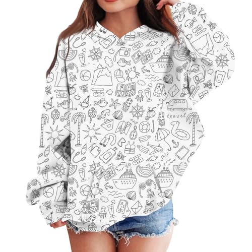 GOFULY Hoodie Kids Cute Fleece Long Sleeve Sweatshirt Hooded Diy Hand Painted Fall Casual Hoodies Y2K Boys Clothe 2-14 Years